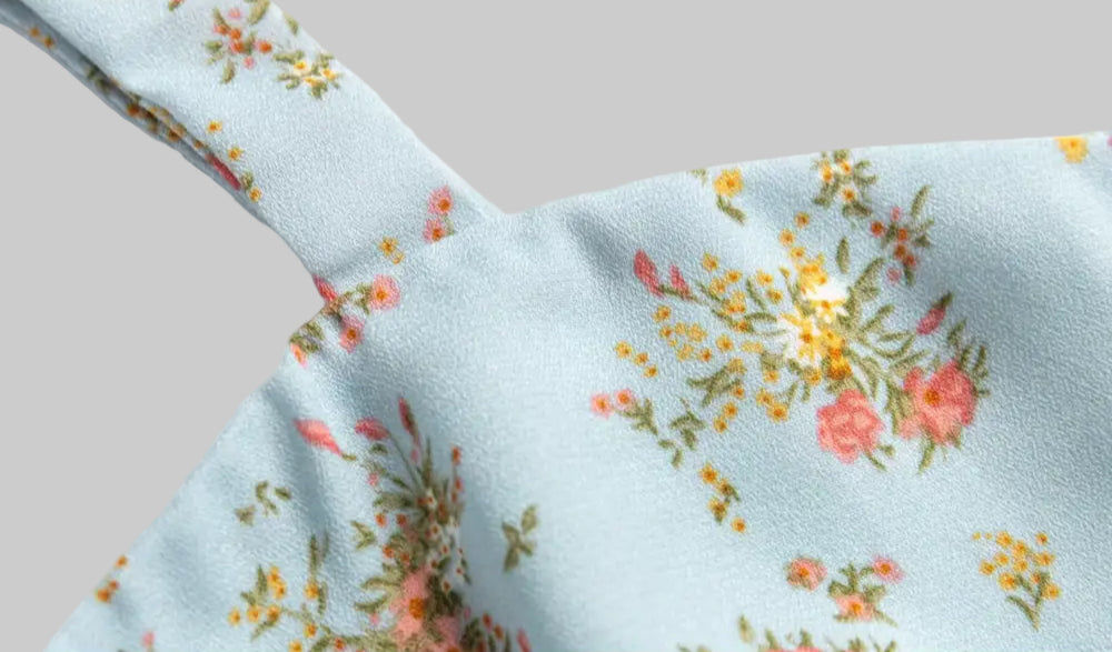 French Floral Back Pleated Zipper Dress - Dresses