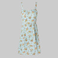 French Floral Back Pleated Zipper Dress - S / Multi - Dresses