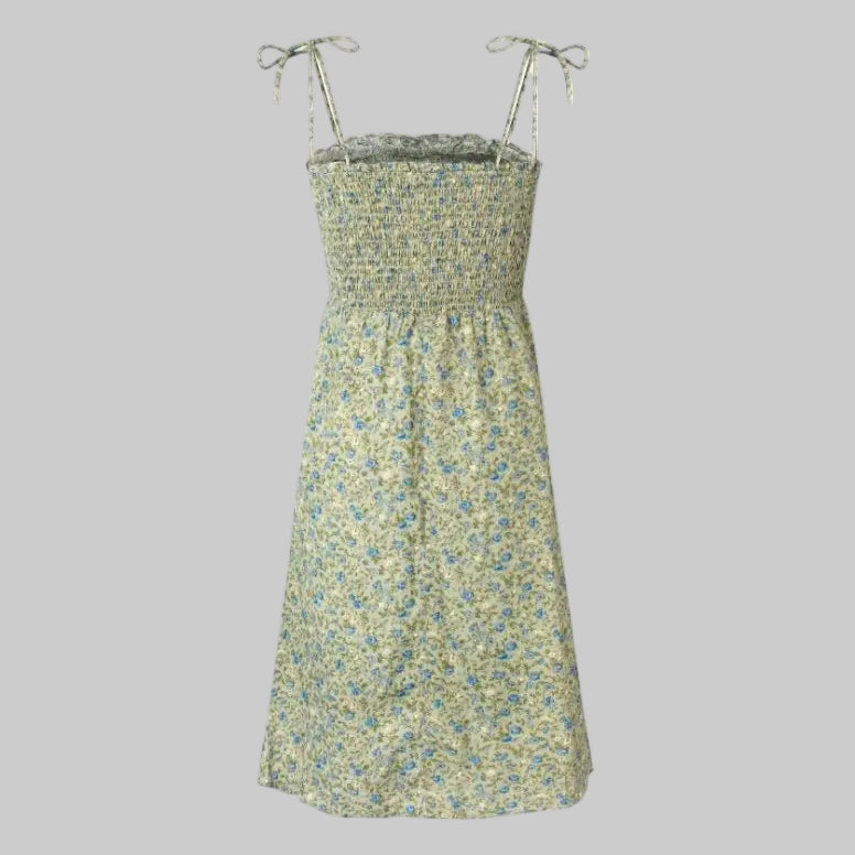 French Floral Slim Fit Midi Dress - Dresses