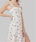French Minority Sense Ruffle Shoulder Strap Dress - S / White - Dresses