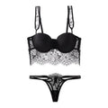 French Sexy Lace Push-up Bra Set - 70B / Black Suit - Panty Sets