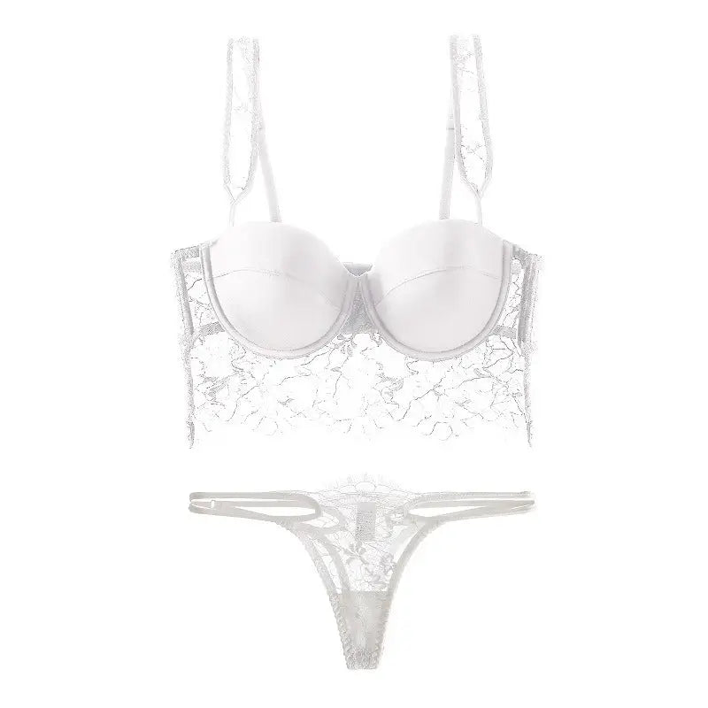 French Sexy Lace Push-up Bra Set - 70C / White Suit - Panty Sets