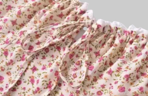 French Vintage Floral Flounce Dress - Dresses