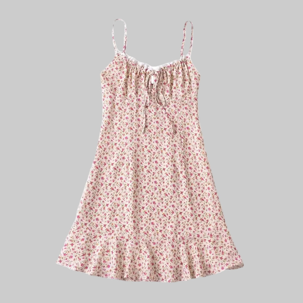 French Vintage Floral Flounce Dress - S / Multi - Dresses
