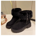 Furry Platform Snow Boots - 36 / Black - Shoes