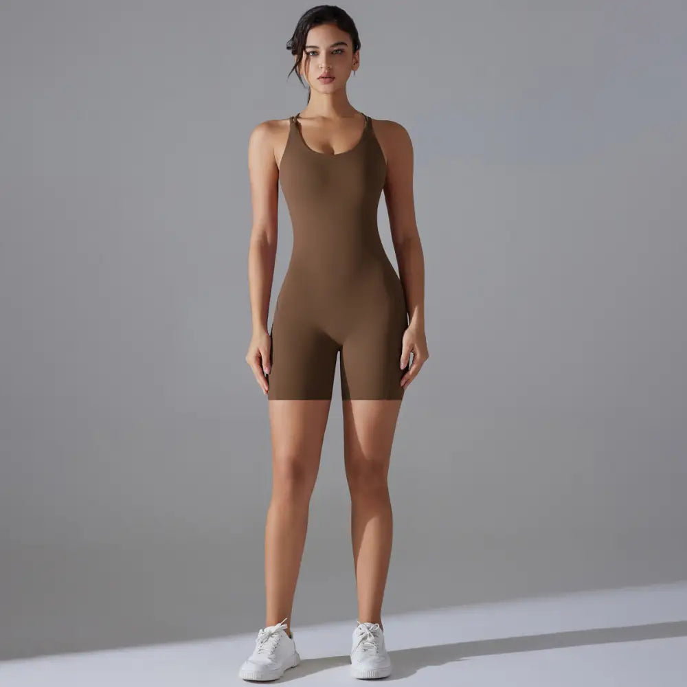 Gym Sexy Shaping Yoga Fitting Sports Back Romper - Activewear