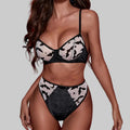 Halloween Sexy Lingerie Push-up Bat Bra Set - XS / Black - Panty Sets