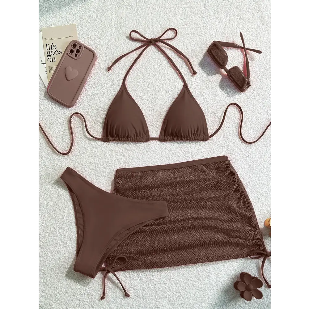 High Grade Sexy Backless Bikini - S / Dark Brown - Cover-ups & Kimonos
