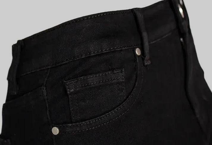 High Waist Black Pencil Denim Shorts