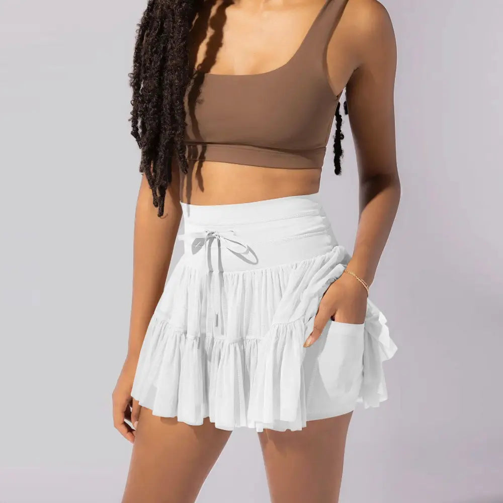 High Waist Lace Skirt - S / White - Skirts