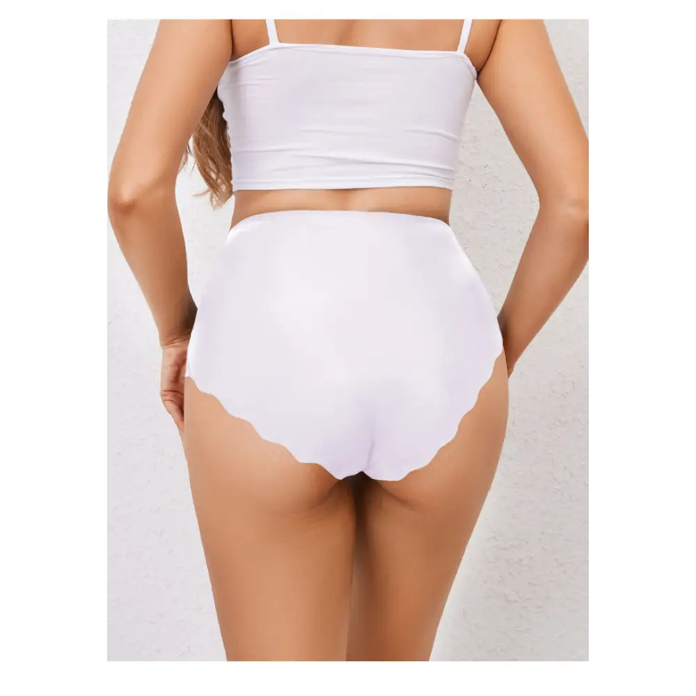 High Waist Seamless Belly Contracting Wavy Edge Hip Lifting Briefs - Pantyhose