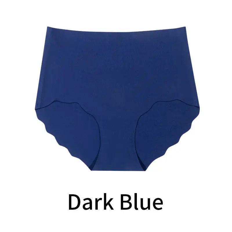 High Waist Seamless Belly Contracting Wavy Edge Hip Lifting Briefs - XS / Navy Blue - Pantyhose