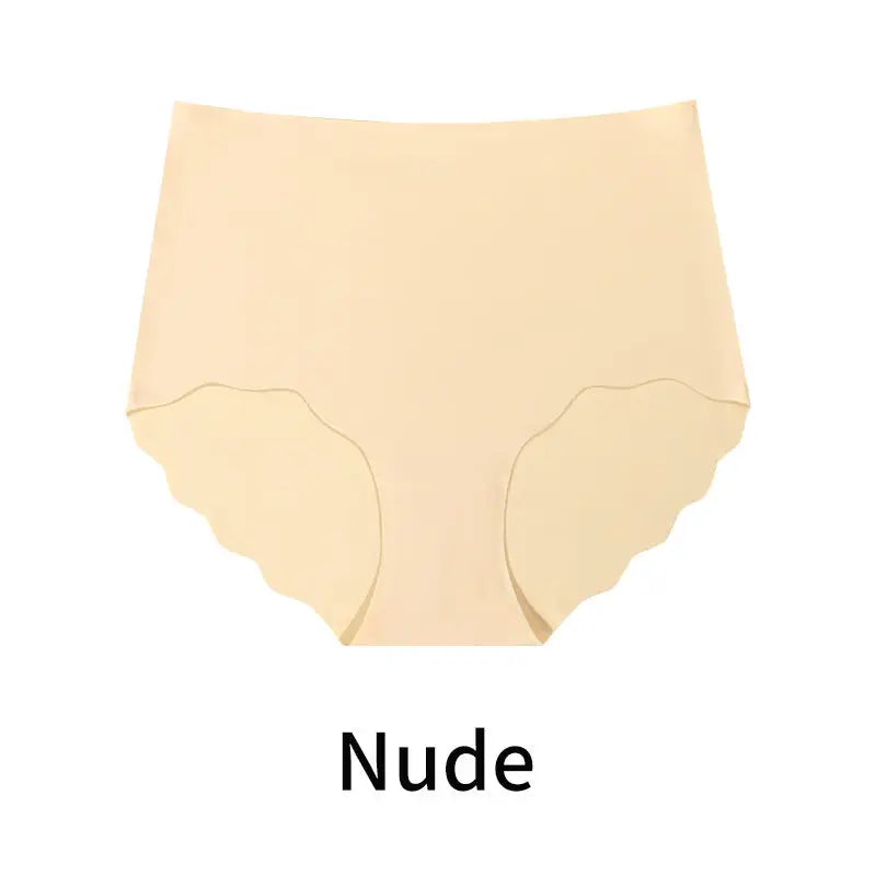 High Waist Seamless Belly Contracting Wavy Edge Hip Lifting Briefs - XS / Yellow - Pantyhose