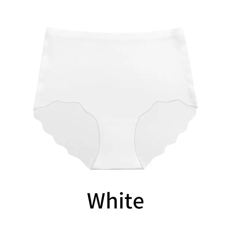 High Waist Seamless Belly Contracting Wavy Edge Hip Lifting Briefs - XS / White - Pantyhose
