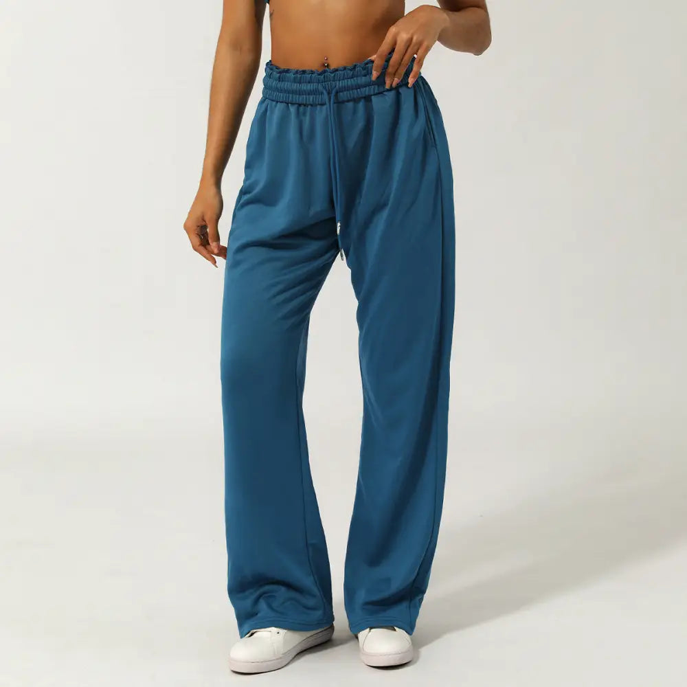 High Waist Track Sweatpants - M / Ocean Blue - Activewear