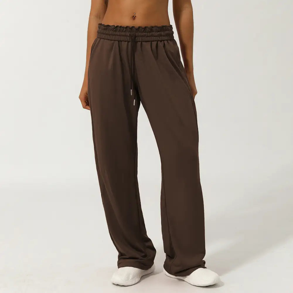 High Waist Track Sweatpants - S / Deep Coffee - Activewear
