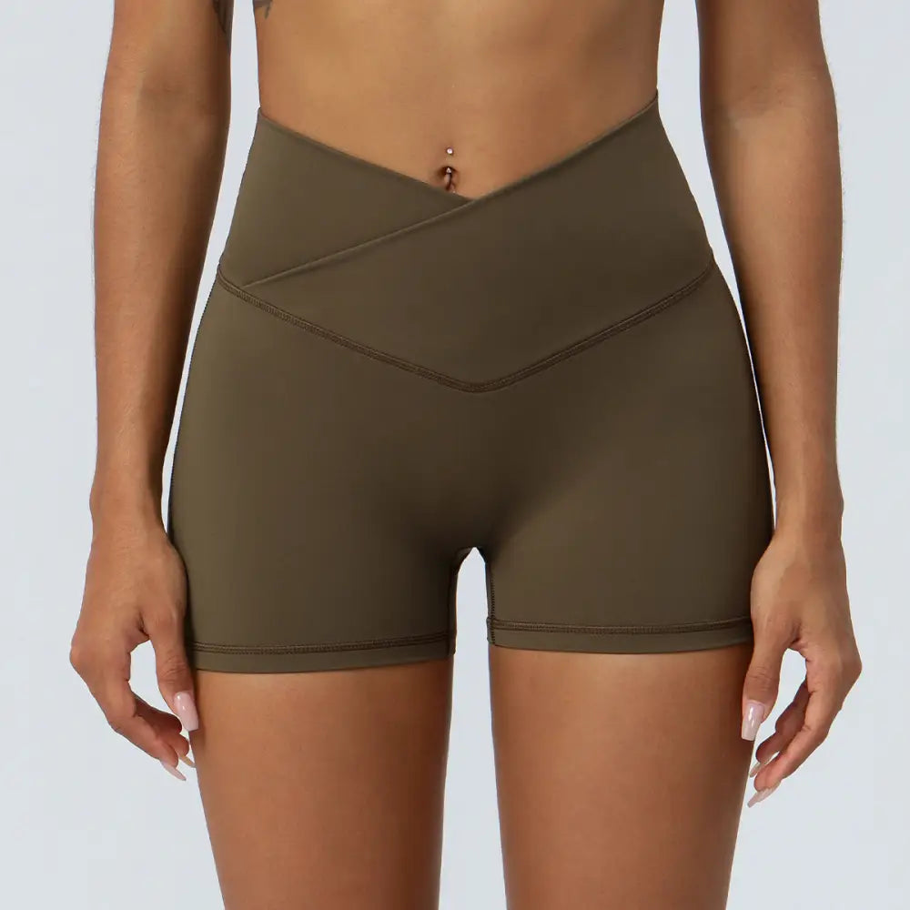 Hip Raise Yoga Shorts - S / Army Green - Activewear
