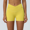 Hip Raise Yoga Shorts - S / Lemon yellow - Activewear
