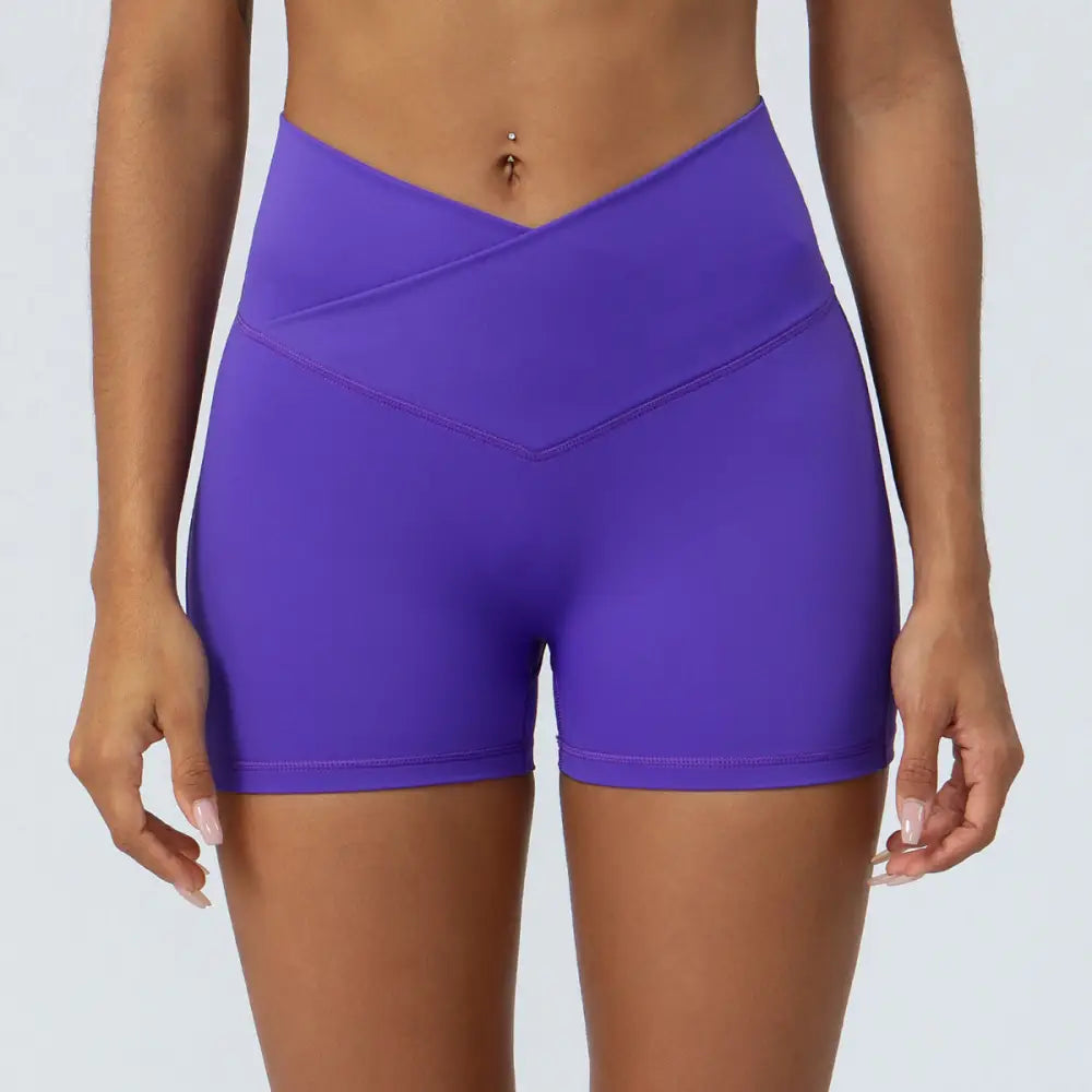 Hip Raise Yoga Shorts - S / Purple - Activewear