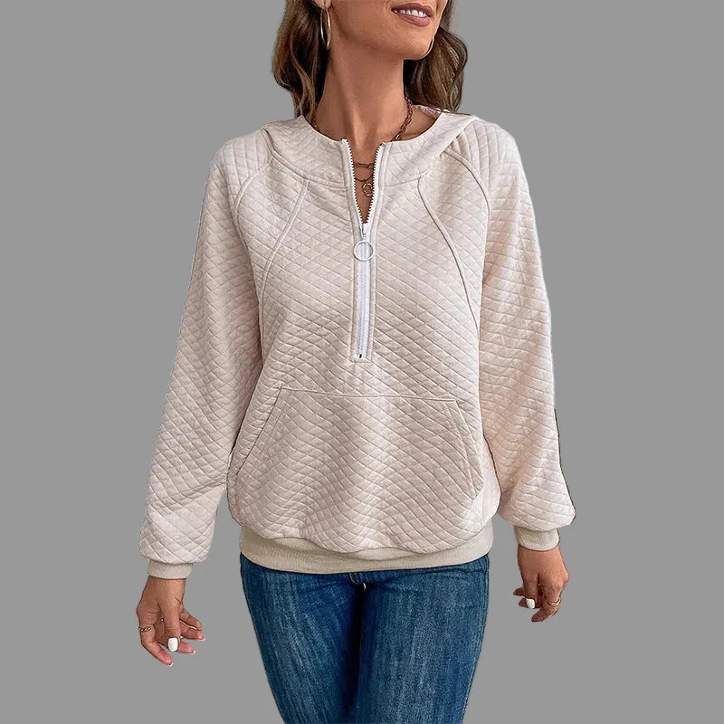 Hooded Long Sleeve Solid Color Pullover Sweatshirt - S / Khaki - Sweatshirts & Hoodies