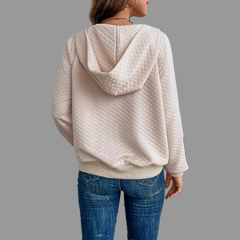 Hooded Long Sleeve Solid Color Pullover Sweatshirt - Sweatshirts & Hoodies