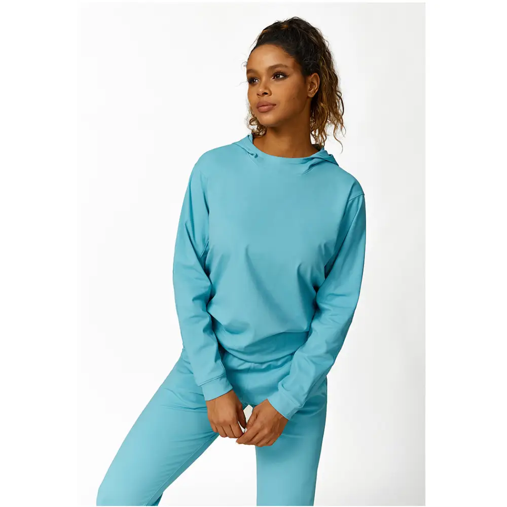Hooded Sweatshirt Drawstring Sports Yoga Suit - Activewear