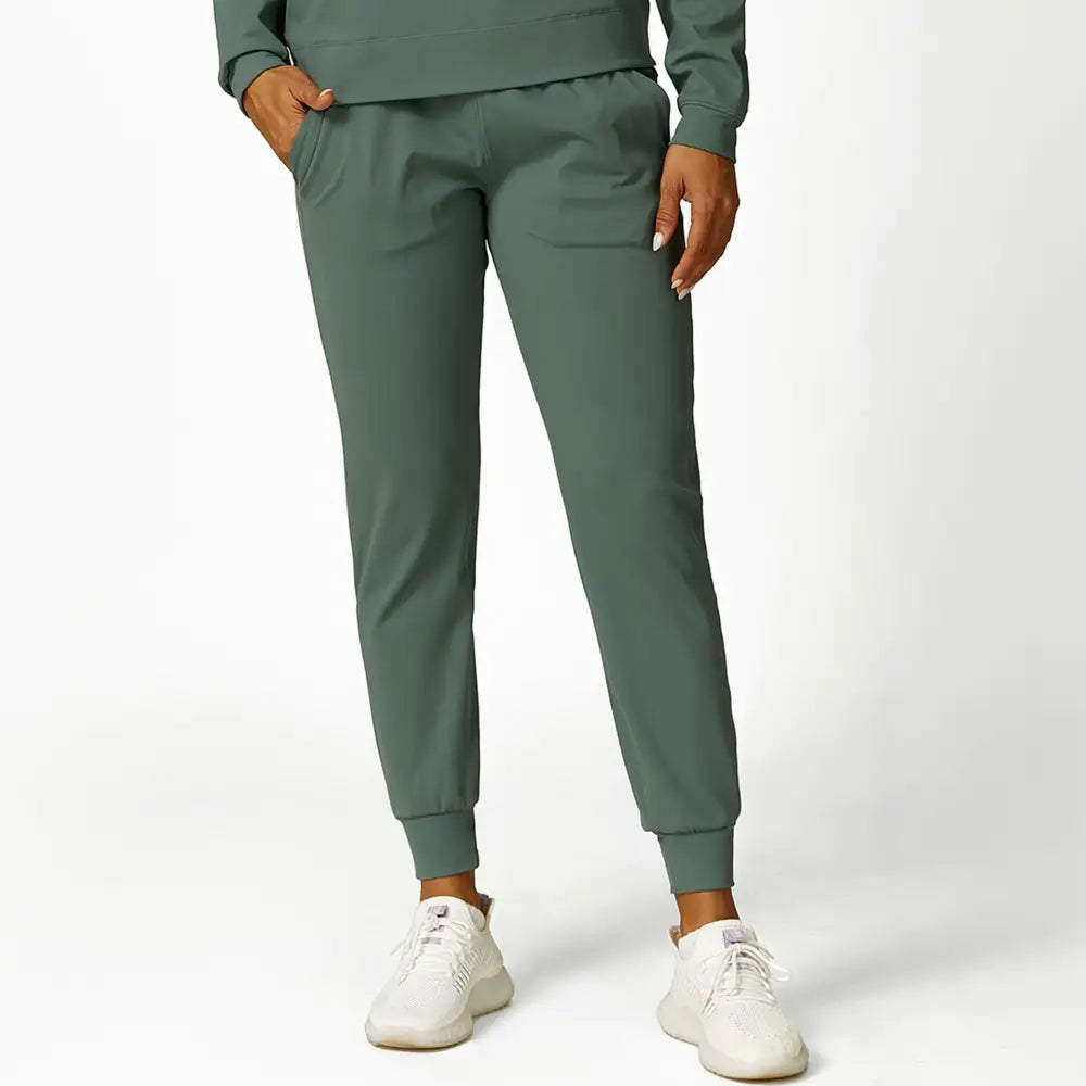 Hooded Sweatshirt Drawstring Sports Yoga Suit - S / Green Top - Activewear
