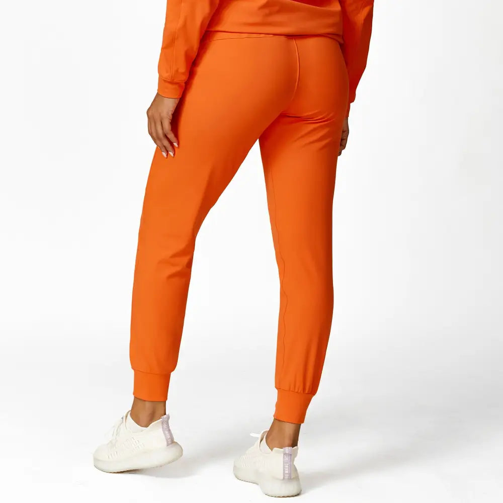 Hooded Sweatshirt Drawstring Sports Yoga Suit - S / Orange Pants - Activewear
