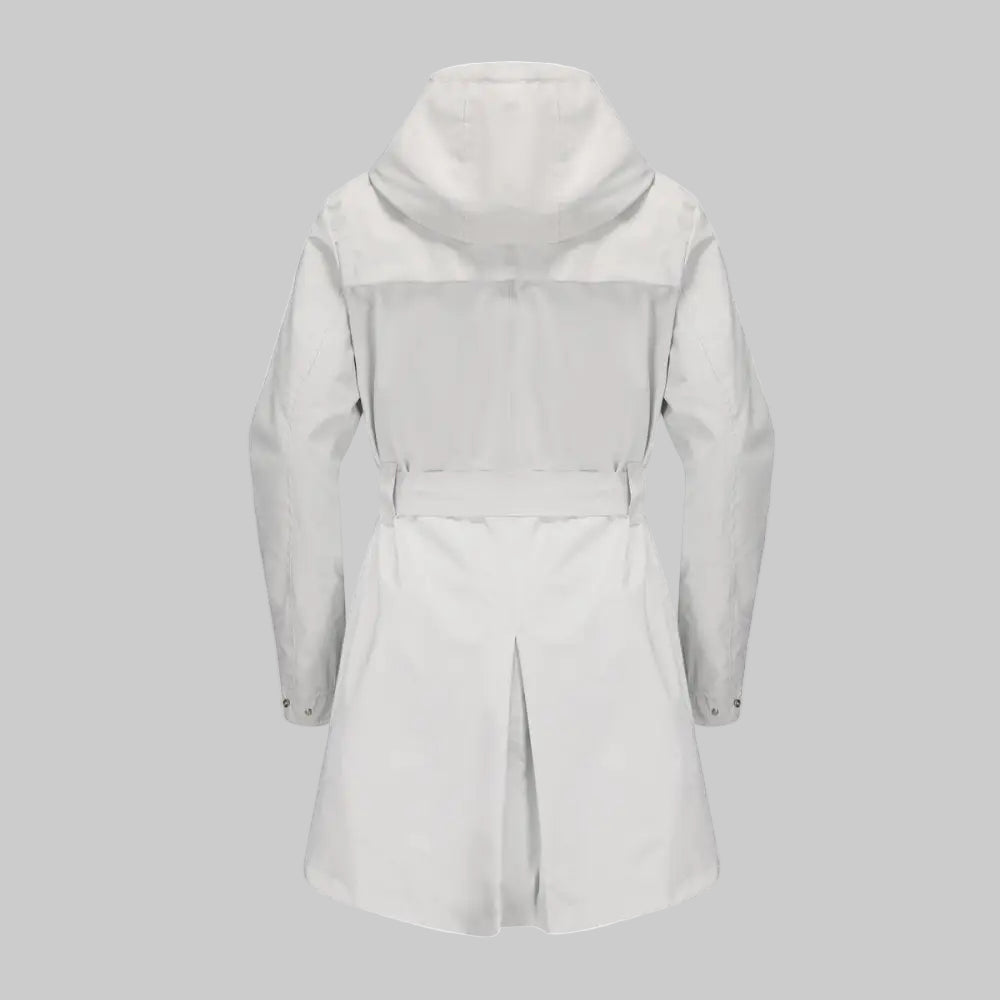 Hooded Waterproof Belt Raincoat - Outerwear