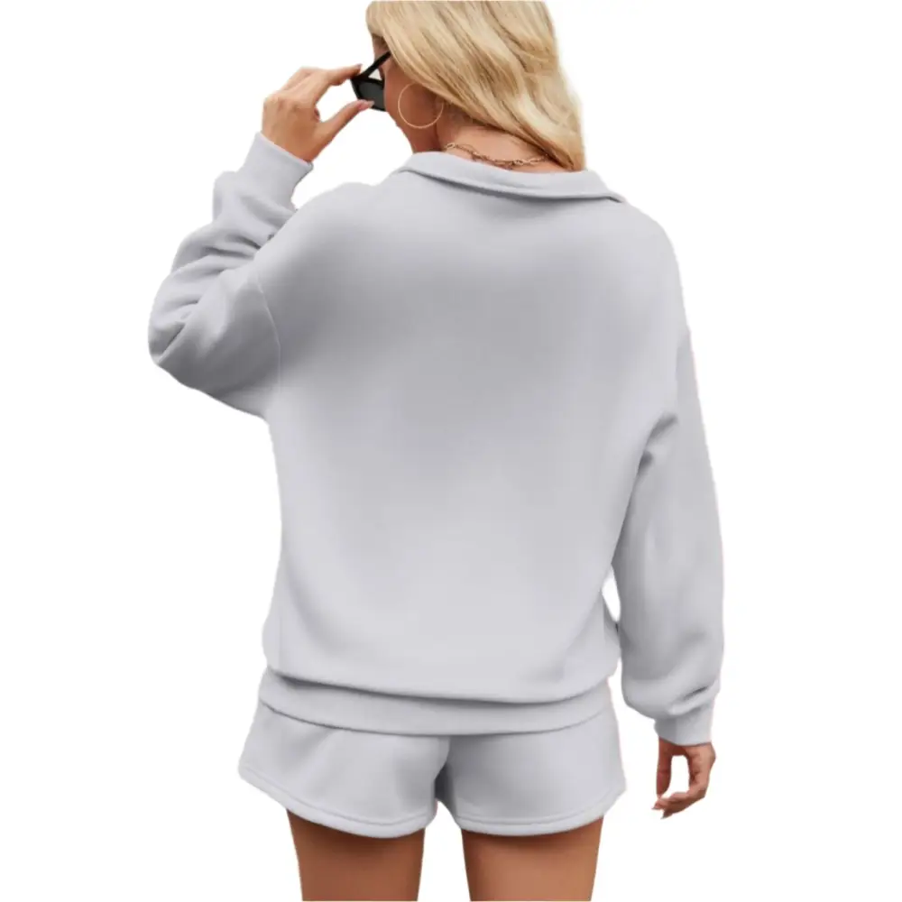 Hoodie Pocket Two-Piece Shorts Set - Outfit Sets