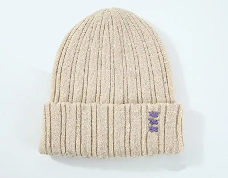 Knitted Beanie - One Size / Ivory - Hats