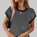 Knitted Striped Sweater - S / Black - Sweaters & Cardigans