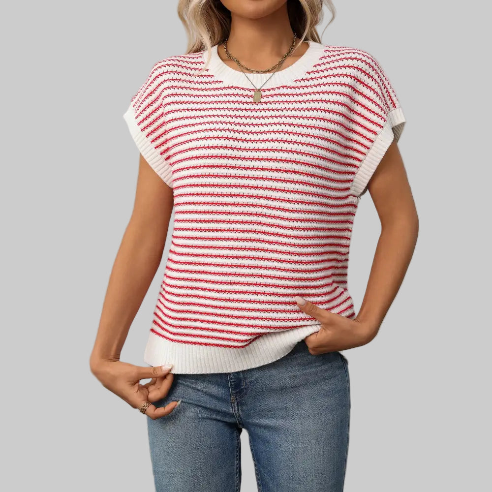 Knitted Striped Sweater - S / Red - Sweaters & Cardigans