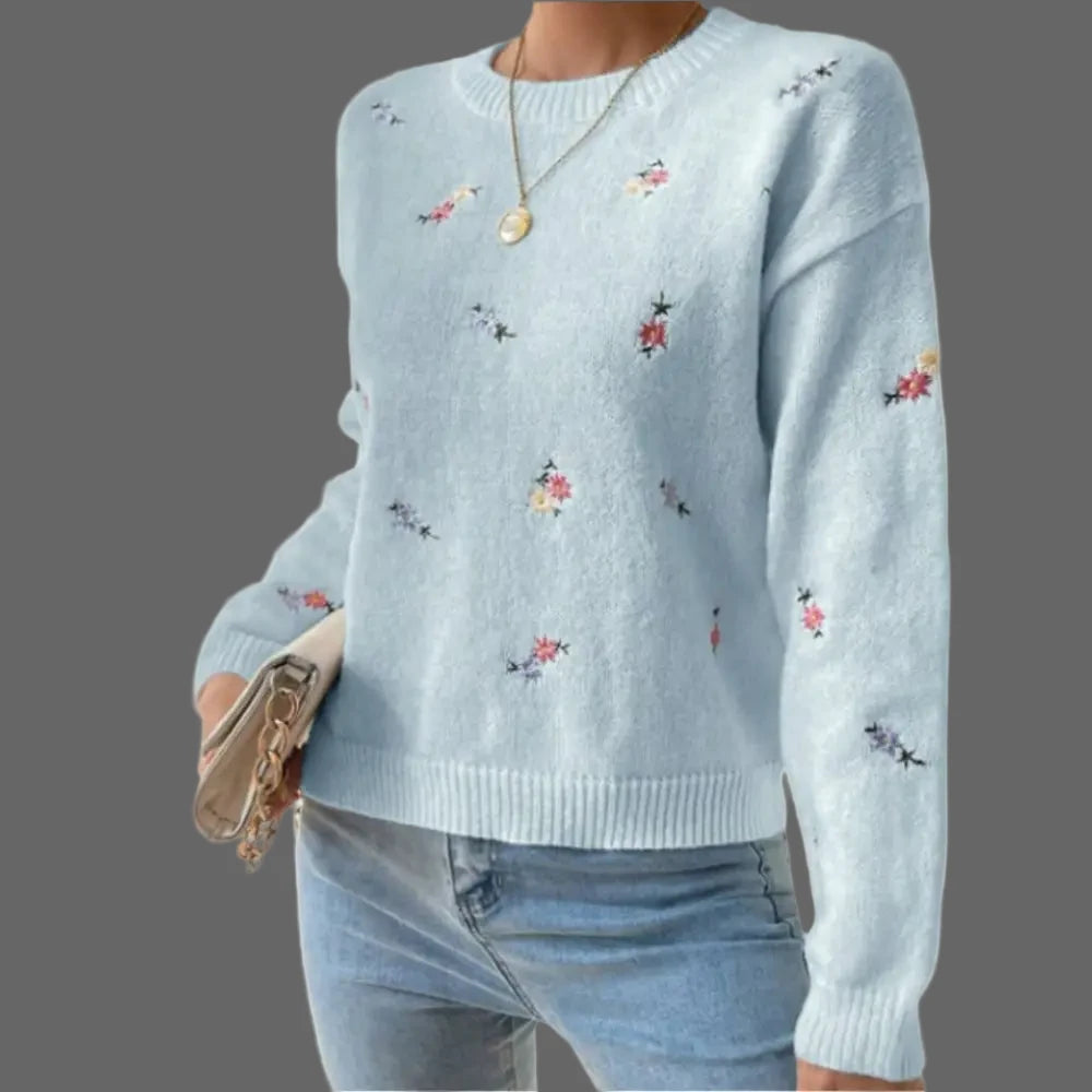 Knitwear Crew Neck Sweater - S / skyblue - Sweaters & Cardigans