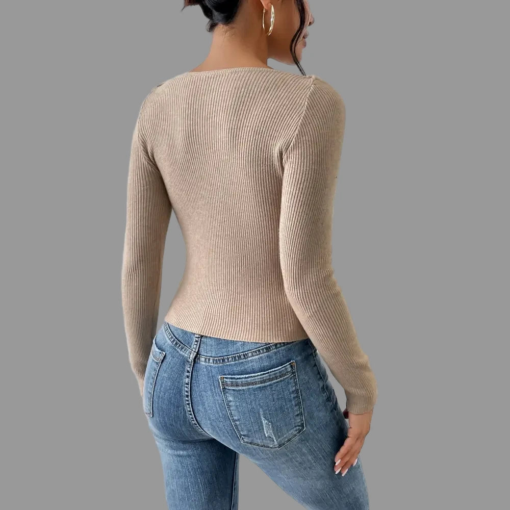 Knitwear Simple Twisted Off Neck Pullover Sweater - Sweaters & Cardigans