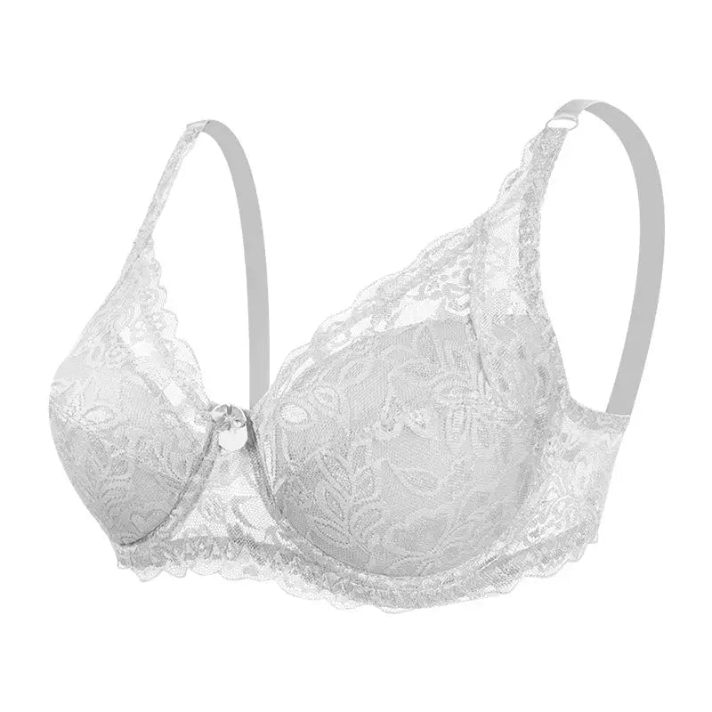 Lace Bra Steel Ring Adjustable Push-up - 36/80CD / White - Bras