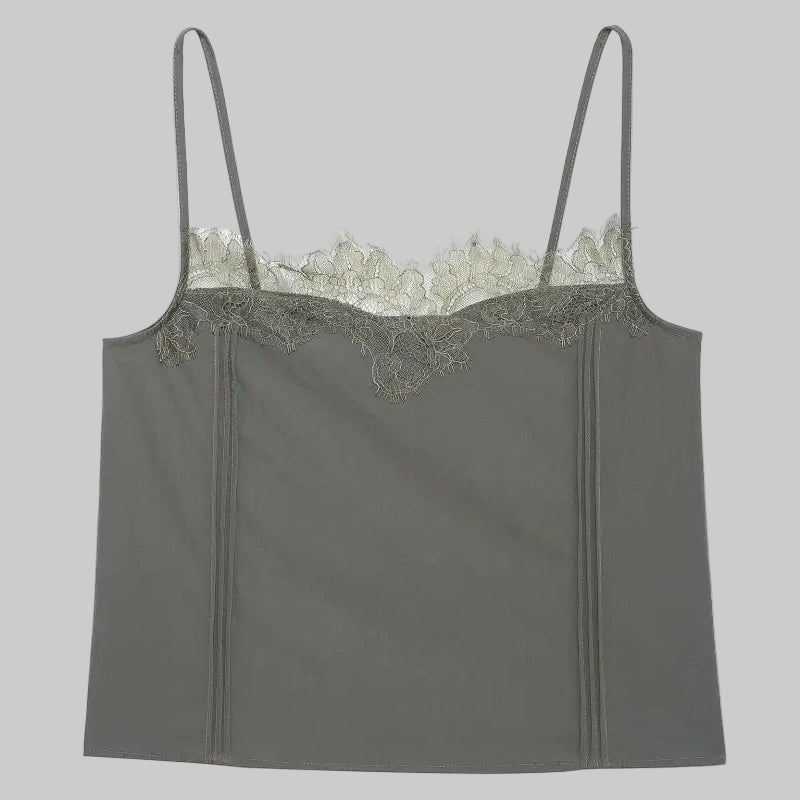 Lace Camisole Top - XS / Gray - Tank Tops & Camis