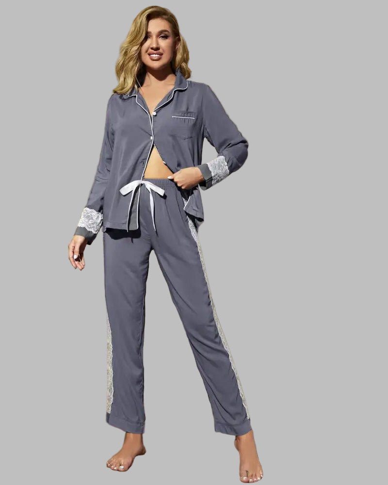 Lace Ladies Pajamas Set - Loungewear Sleepwear