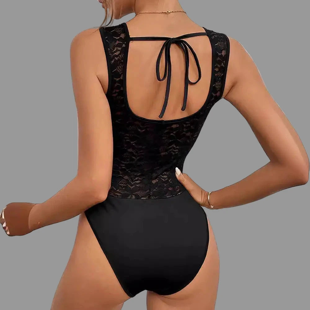 Lace See Through Bodysuit - Bodysuits