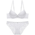 Lace Sexy Push up Comfort Bra Set - 70A / White - Panty Sets