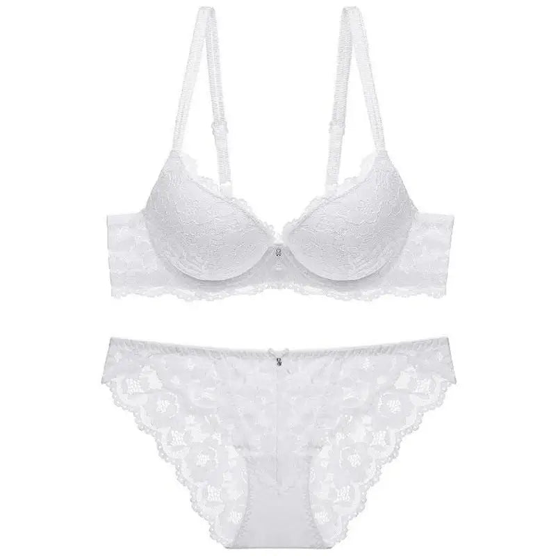 Lace Sexy Push up Comfort Bra Set - 70A / White - Panty Sets