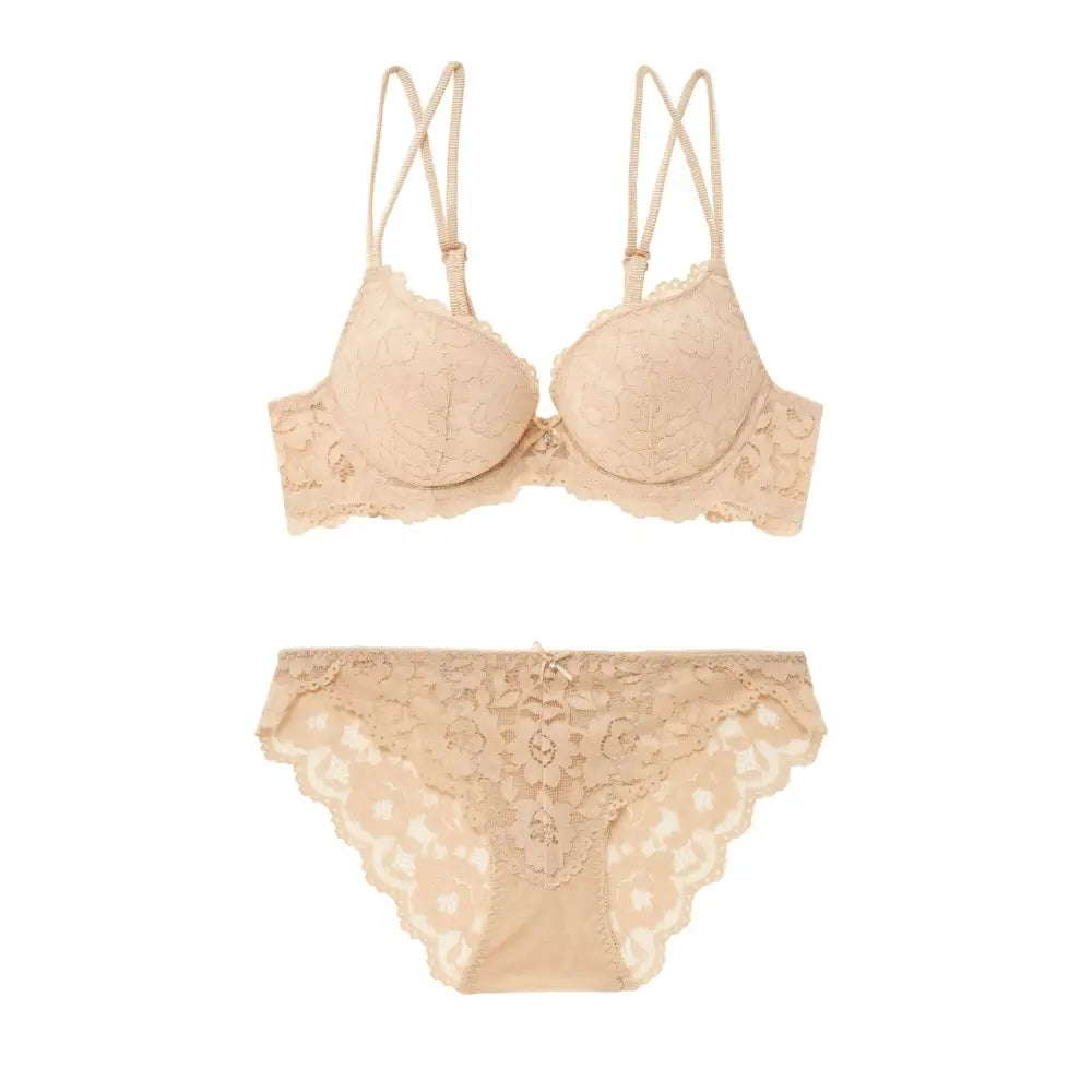 Lace Sexy Push up Comfort Bra Set - 70A / Yellow - Panty Sets