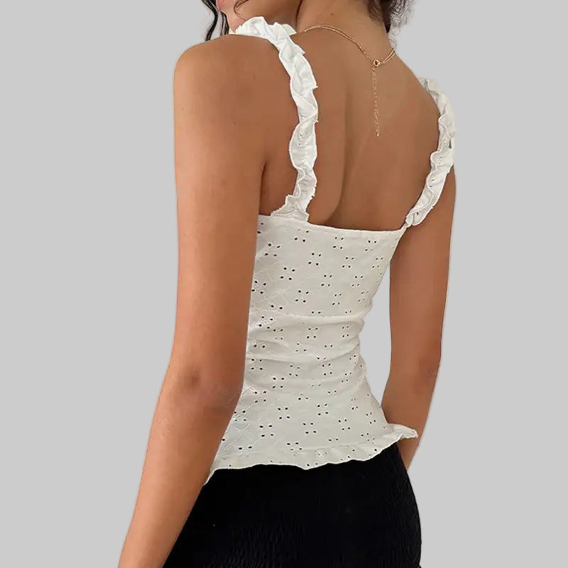 Lace Shoulder Strap Pastoral - Tank Tops & Camis