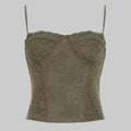 Lace Stitching Camisole Top - S / Green - Tank Tops & Camis