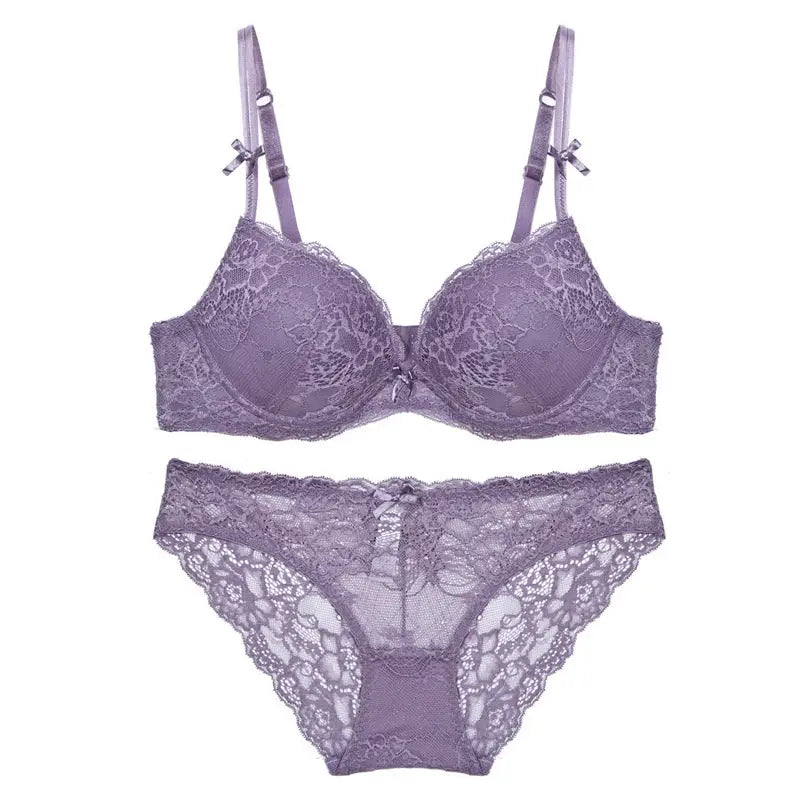 Lady Seduction Push up Padded Bra Set - 70A / Purple - Panty Sets
