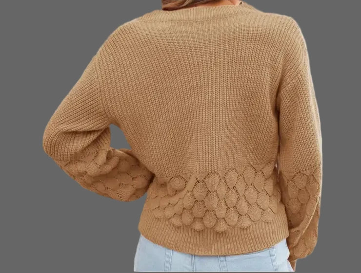 Lantern Sleeve Sweater - Sweaters & Cardigans