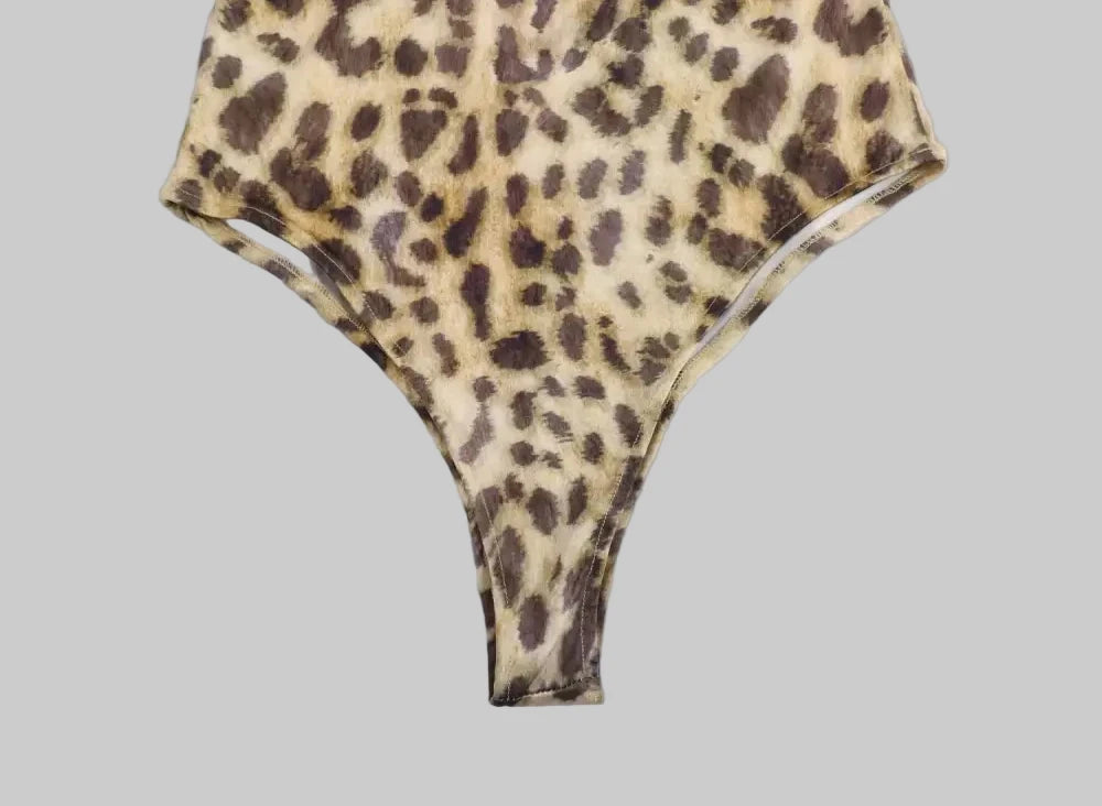 Leopard Print Bodysuit - Bodysuits