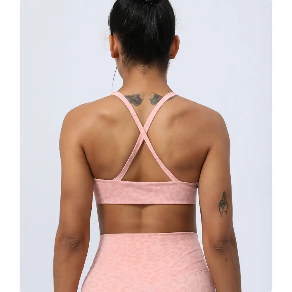 Leopard Print Yoga Twisted Sports Bra - Activewear