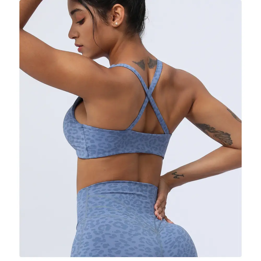 Leopard Print Yoga Twisted Sports Bra - Activewear