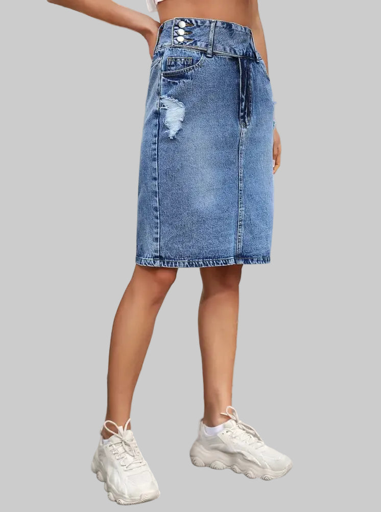 Loose Denim Skirt - Skirts